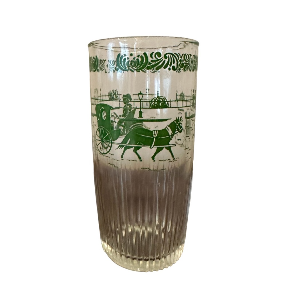 Vintage Hazel Atlas Glass 1950s/60s Tumbler Glass with Turn of Century Pattern